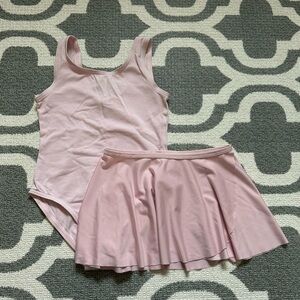Kids Pink Ballet Leotard and Skirt Set